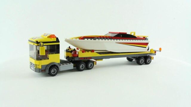 lego乐高积木城市系列4643快艇运输车的快速搭建