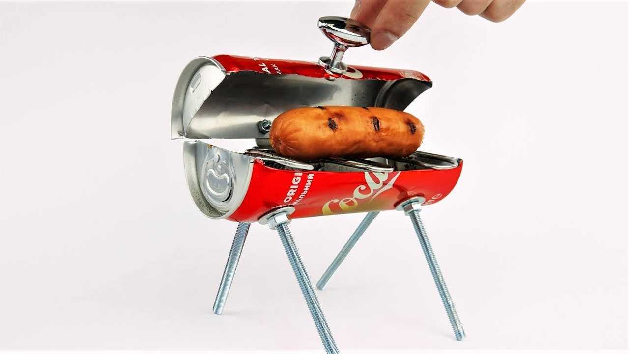 牛人用易拉罐做烧烤架怎么想到的真是个天才