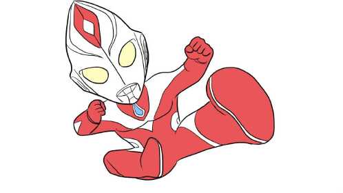 奥特曼飞踢姿势儿童亲子简笔画