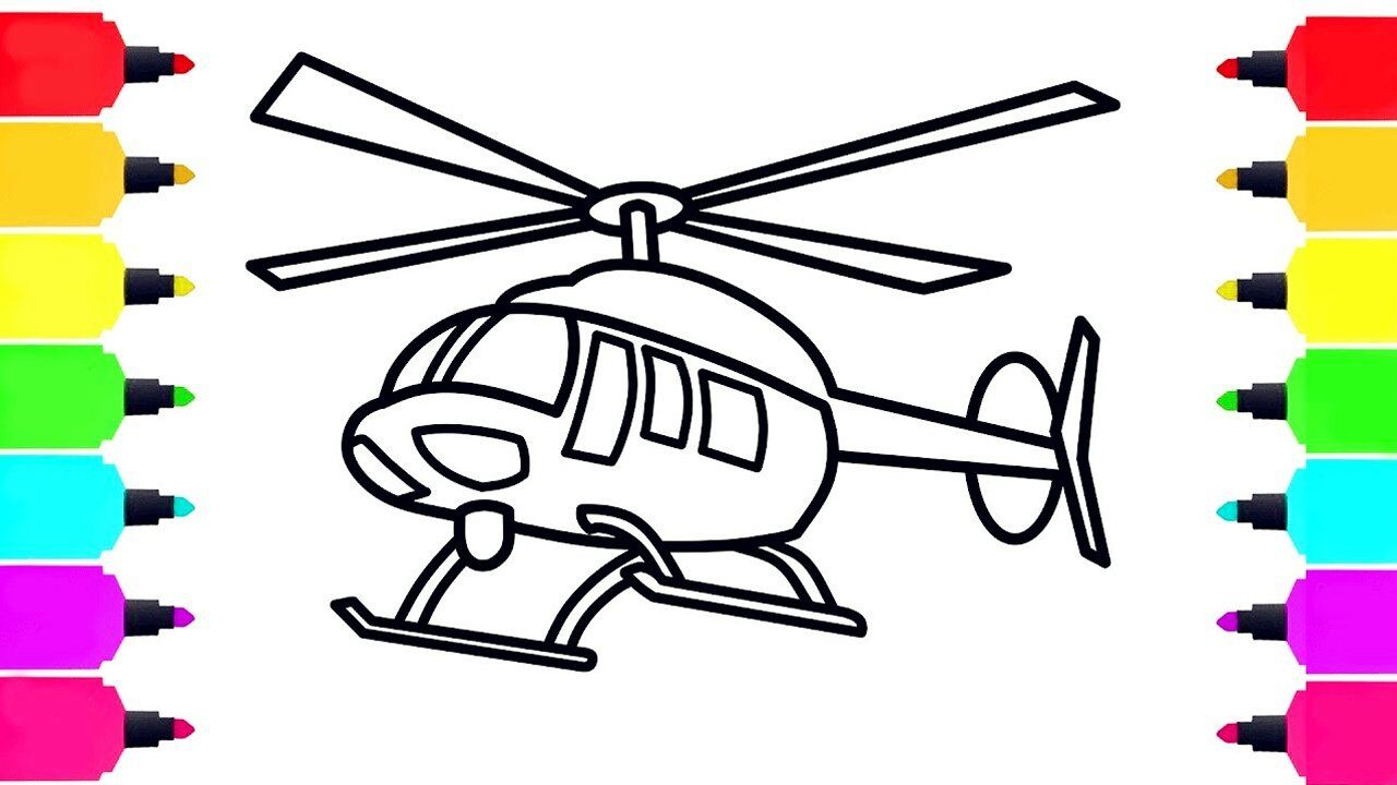 给宝宝画直升飞机简笔画涂色彩