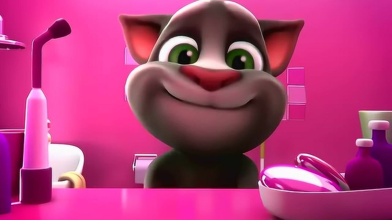 我的汤姆猫短片:汤姆猫好讲究卫生呀,上完厕所赶紧洗手