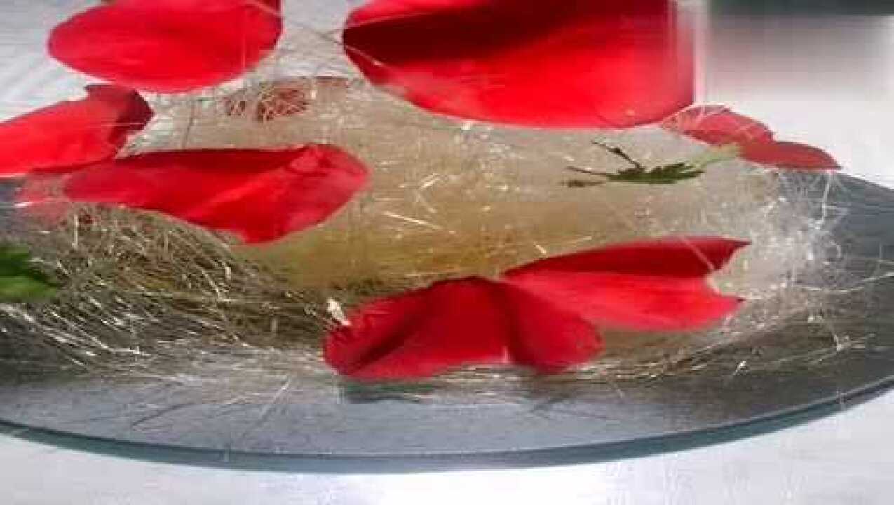 摆盘的糖丝可以这样做,太好看了