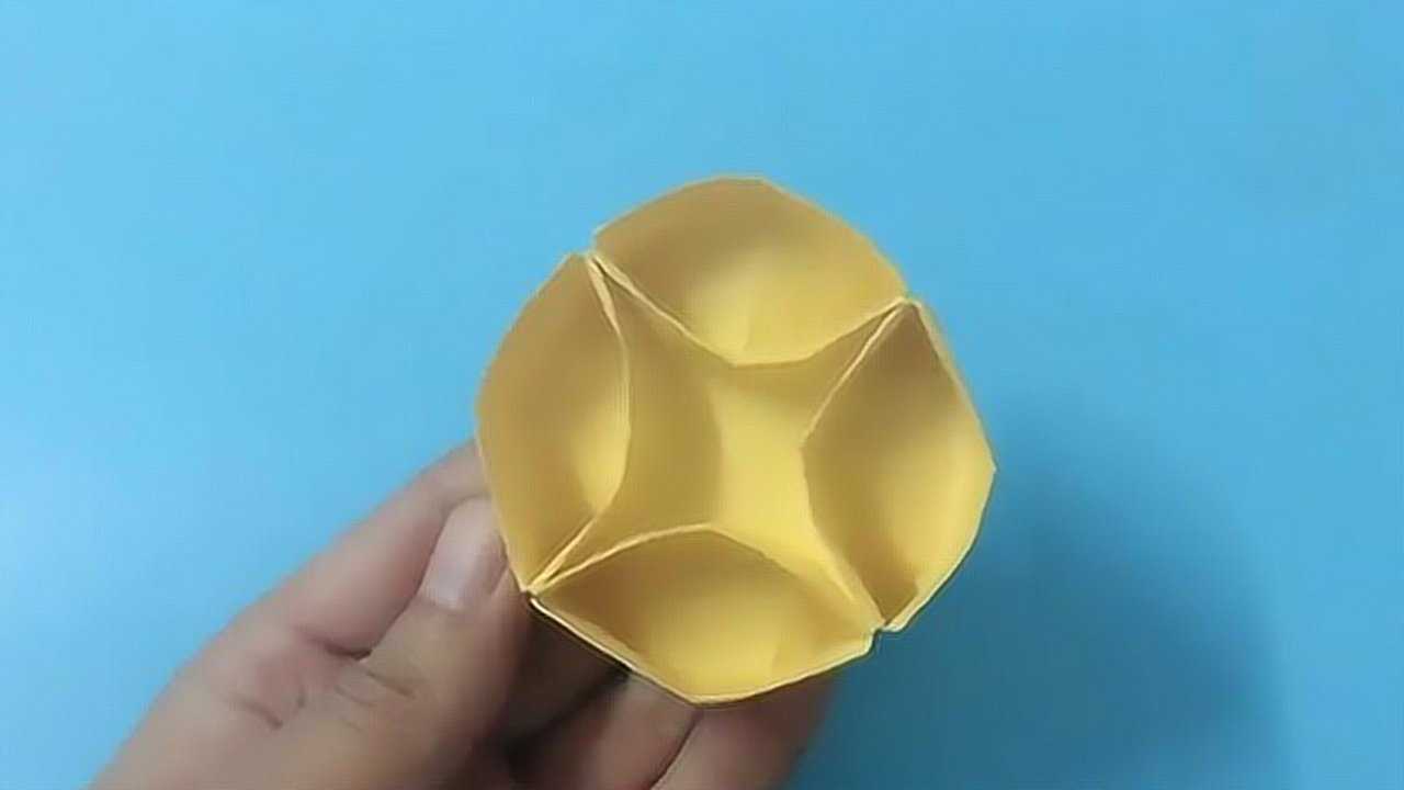 漂亮实用的圆形折纸收纳盒,只用一张纸,简单折几下