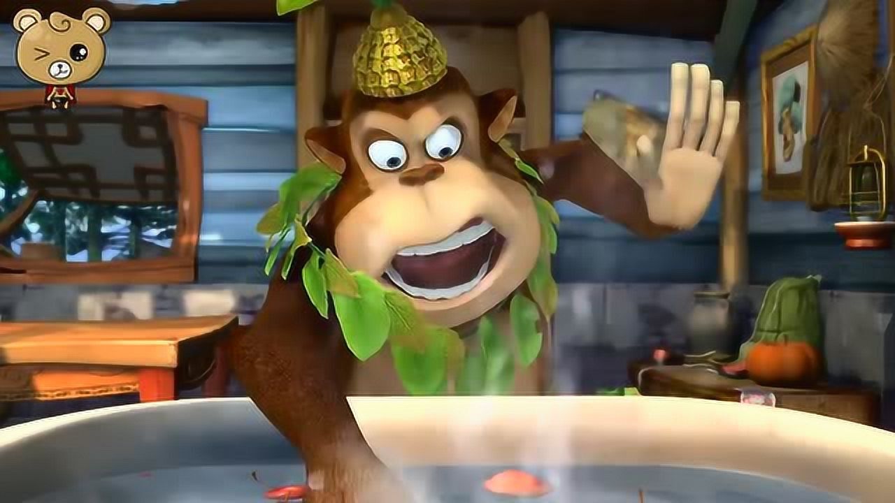 熊出没:猴王吉吉正在光头强家里做大餐,光头强都流口水了