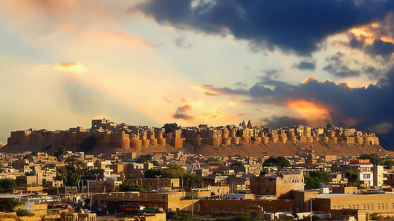 印度塔尔沙漠边缘黄金城市杰伊瑟尔梅尔