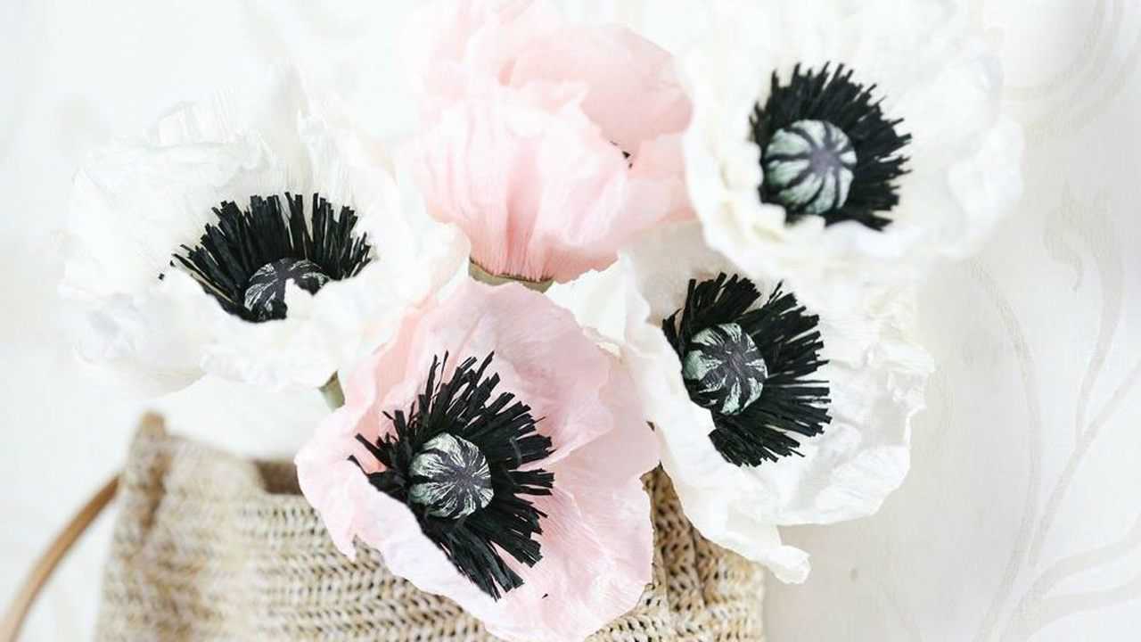 纸艺罂粟花制作,非常漂亮的手工diy纸花