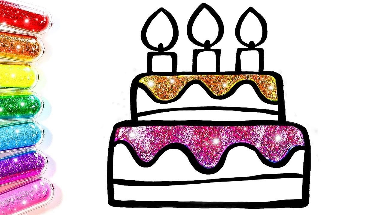 儿童简笔画:三岁蛋糕画画