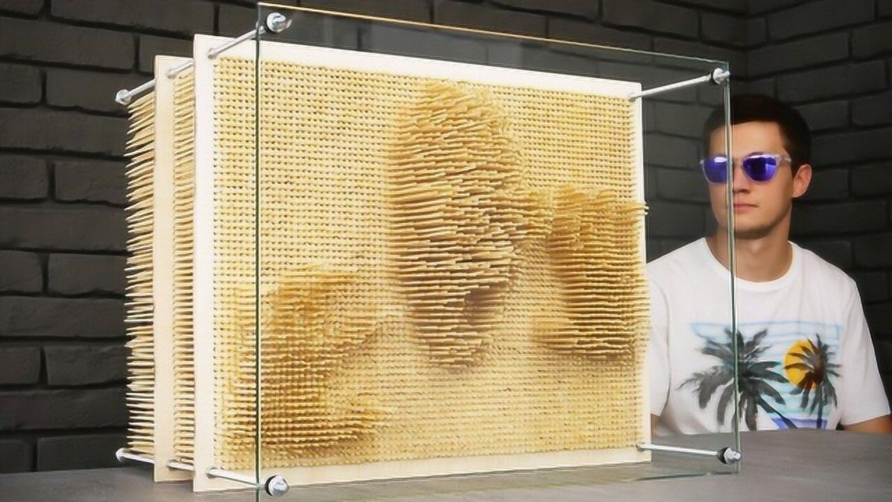 竹签diy百变针玩具,5秒钟印出3d针雕脸模