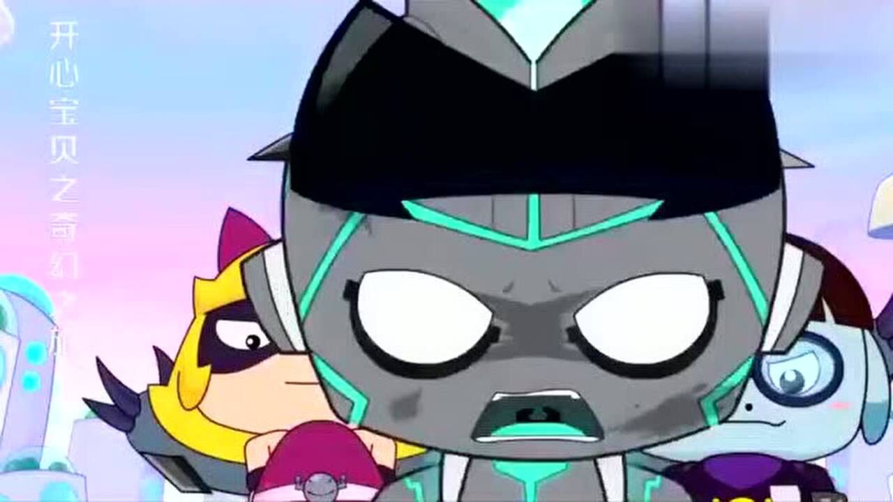 伽罗看着小心超人的机械石把开心超人当成了小心超人百看不厌