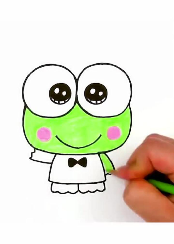 简笔画今天画一只可爱的大眼蛙你学会了吗