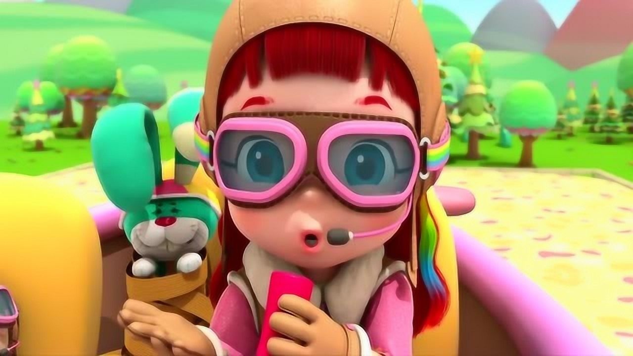 彩虹宝宝露露第一次开飞机兔叨叨吓得腿软