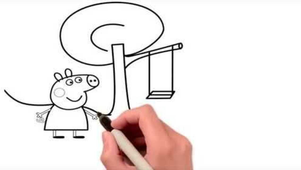 儿童简笔画:教宝宝画小猪佩奇小秋千_腾讯视频