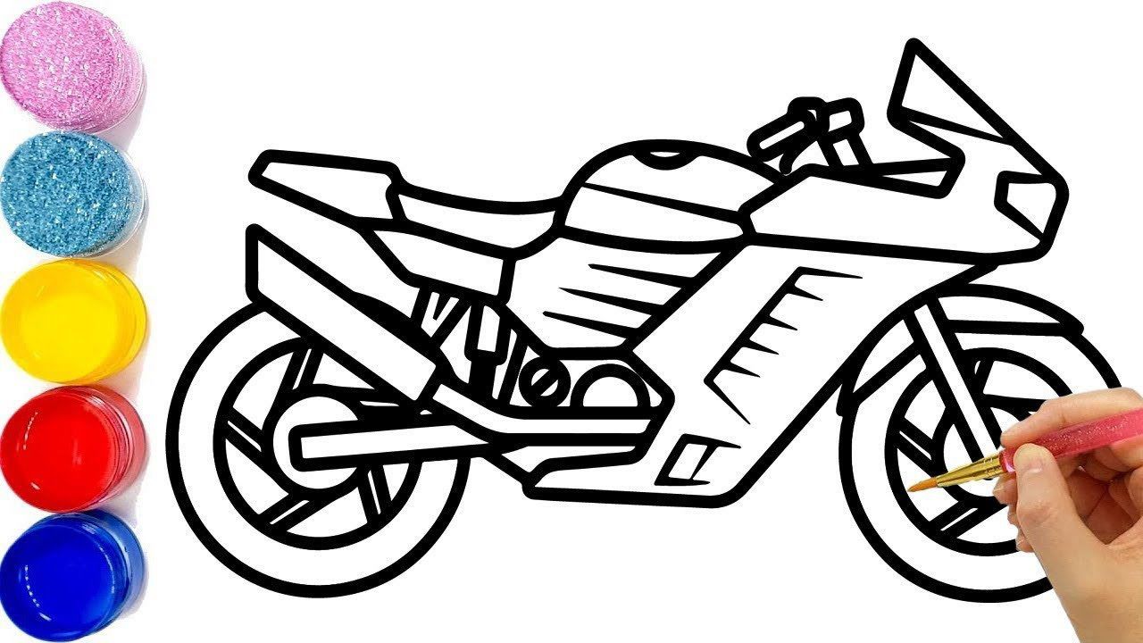 趣味简笔画:画漂亮摩托车