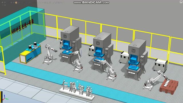 ABB工业机器人自动化冲压码垛实现工作站