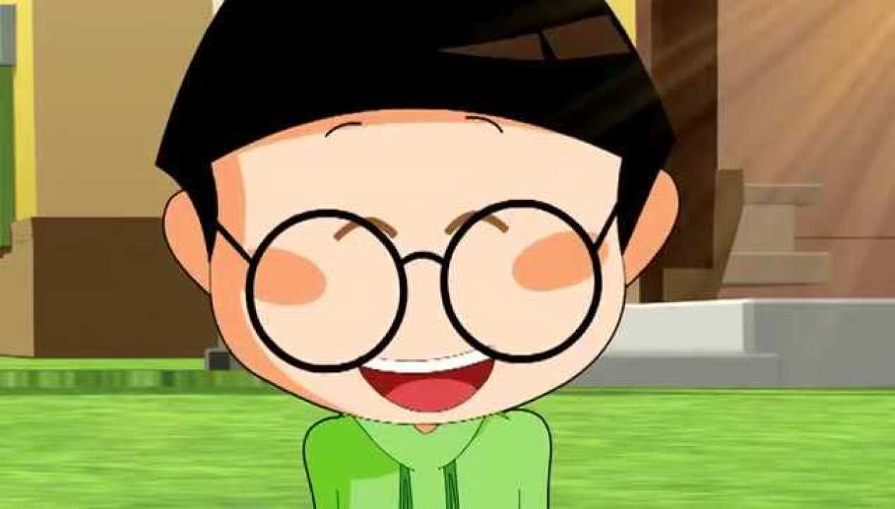 小明总是找大头帮忙做事,还帮忙吃东西呢