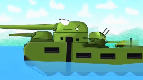 坦克世界动画:水陆两用p1000巨鼠,难道是航空母坦?