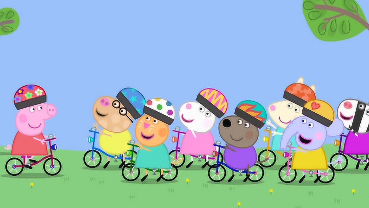 小猪佩奇的朋友苏西一边看书一边过马路 幸好乔治救了她 玩具故事