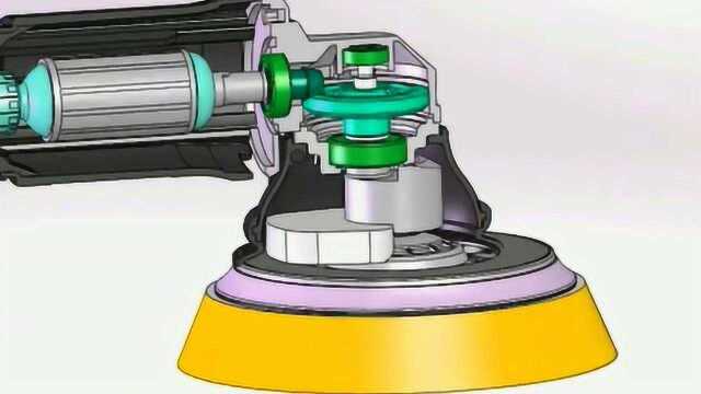 偏心抛光机的机械构造,一个动画了解运行原理!
