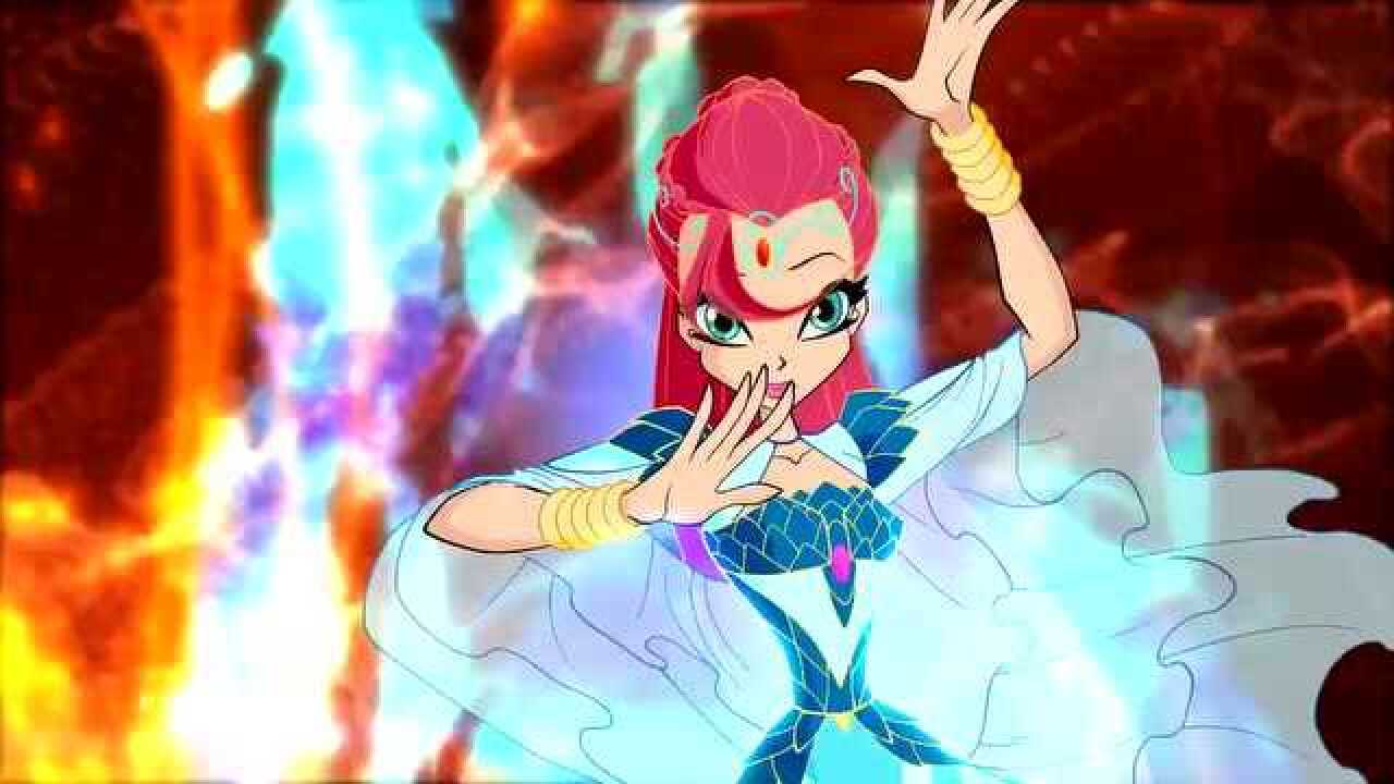 魔法俏佳人蕾儿掉入火焰旋涡竟然变成了火仙子