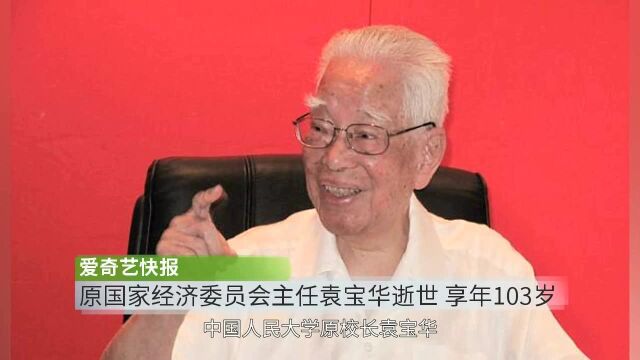 原国家经济委员会主任袁宝华逝世 享年103岁