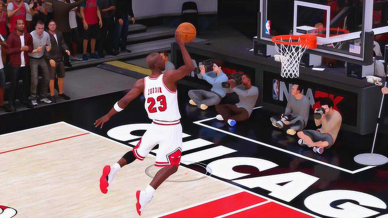 迈克尔乔丹重现罚球线起跳扣篮!nba2k19粉钻乔丹