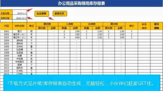 全自动办公用品购领系统,模糊弹窗选择,VBA统计无脑简单