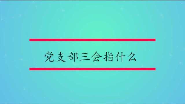 党支部三会指什么