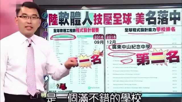 台湾名嘴 ,程序设计比赛,大陆派高中生就把外国的大学生打挂了