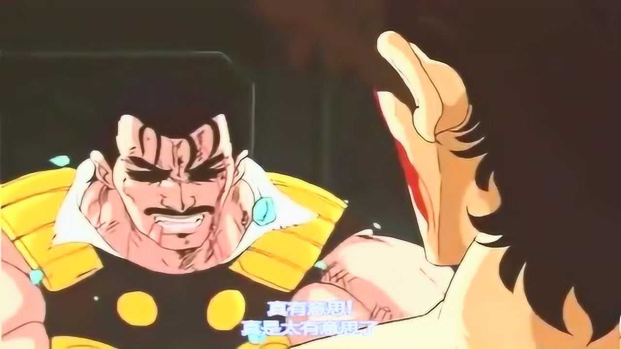 北斗神拳精天将奔烈健次郎将第三罗将汉轰到了高墙上
