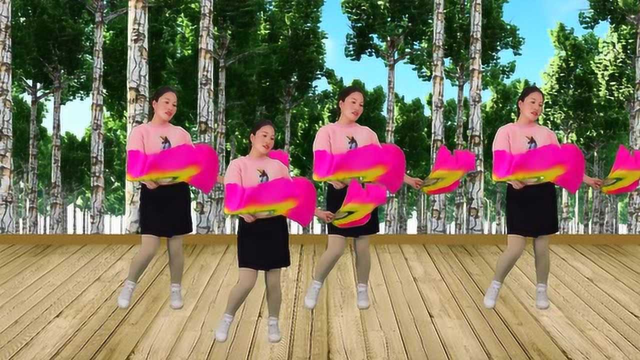唯美广场舞花蝴蝶美女舞如蝴蝶花从飞歌似春江潮水平