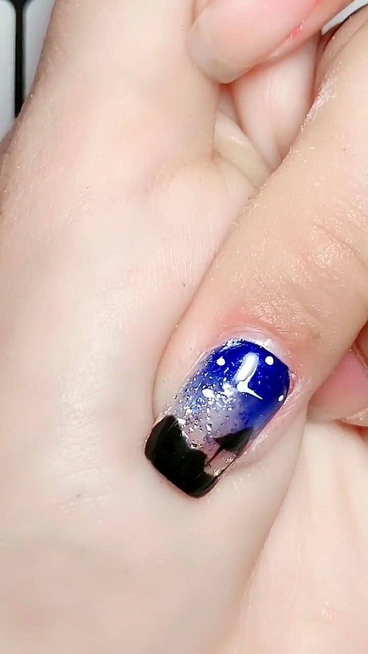 蓝紫色晕染时尚美甲来了,款式超惊艳的