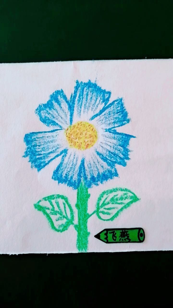 蜡笔画花