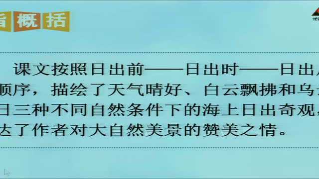 4.24语文四年级 16海上日出(第二课时)