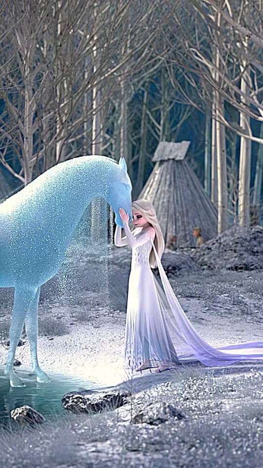 冰雪奇缘光脚骑白马艾莎