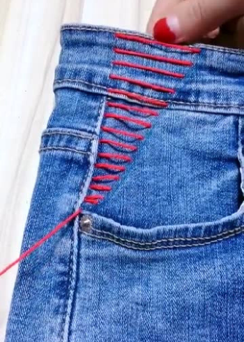 牛仔裤裤腰太大了怎么办用这个方法就能改小