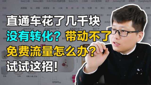 直通车花了几千块没有转化?带动不了免费流量怎么办?试试这招!