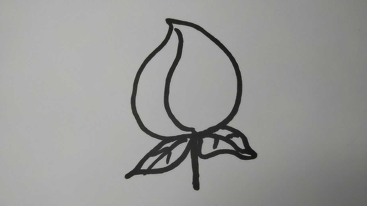 简笔画(桃子)原来是这么简单的哟!可爱萌萌哒!