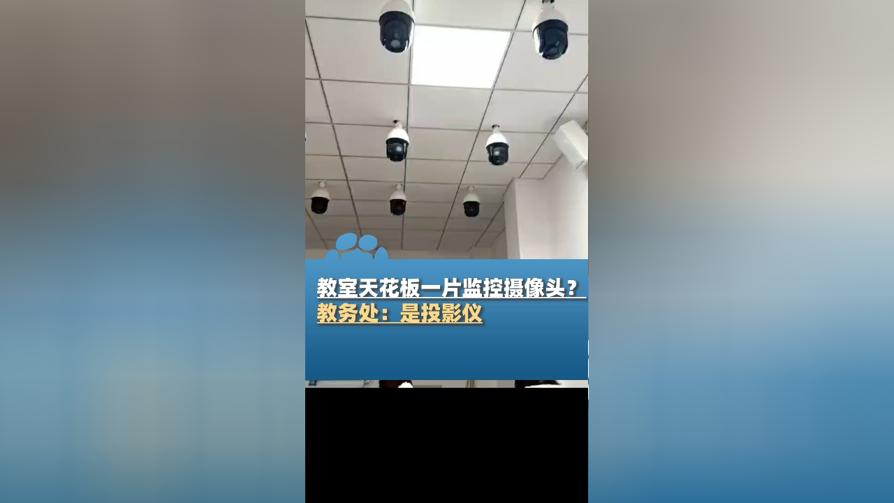 教室天花板一片监控摄像头?