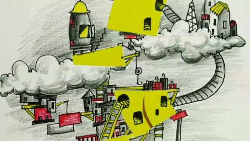 56创意儿童画:高科技香蕉房子