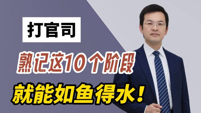 熟记这10个阶段,让你打官司时如鱼得水