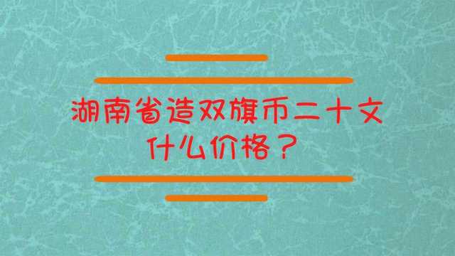 湖南省造双旗币二十文什么价格?