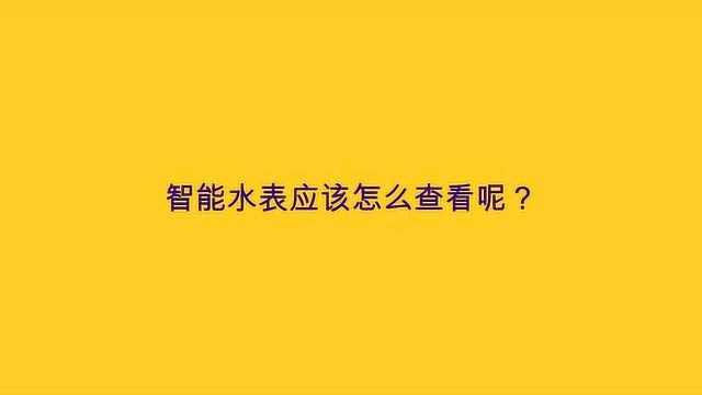 智能水表应该怎么查看呢?