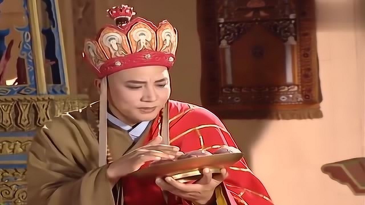 悟空变成唐僧的模样,见比丘国的陛下,吐了好几颗心