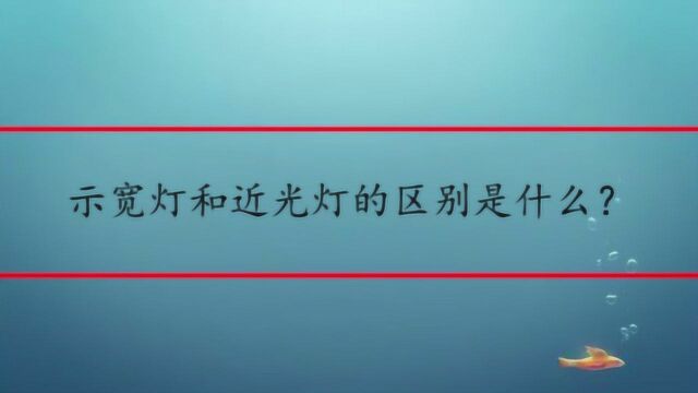 示宽灯和近光灯的区别是什么?