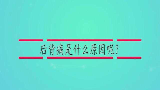 后背痛是什么原因呢?