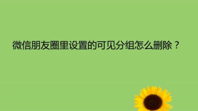 微信朋友圈里设置的可见分组怎么删除?