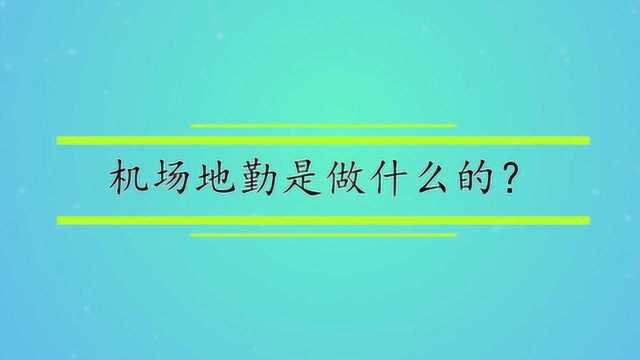 机场地勤是做什么的?