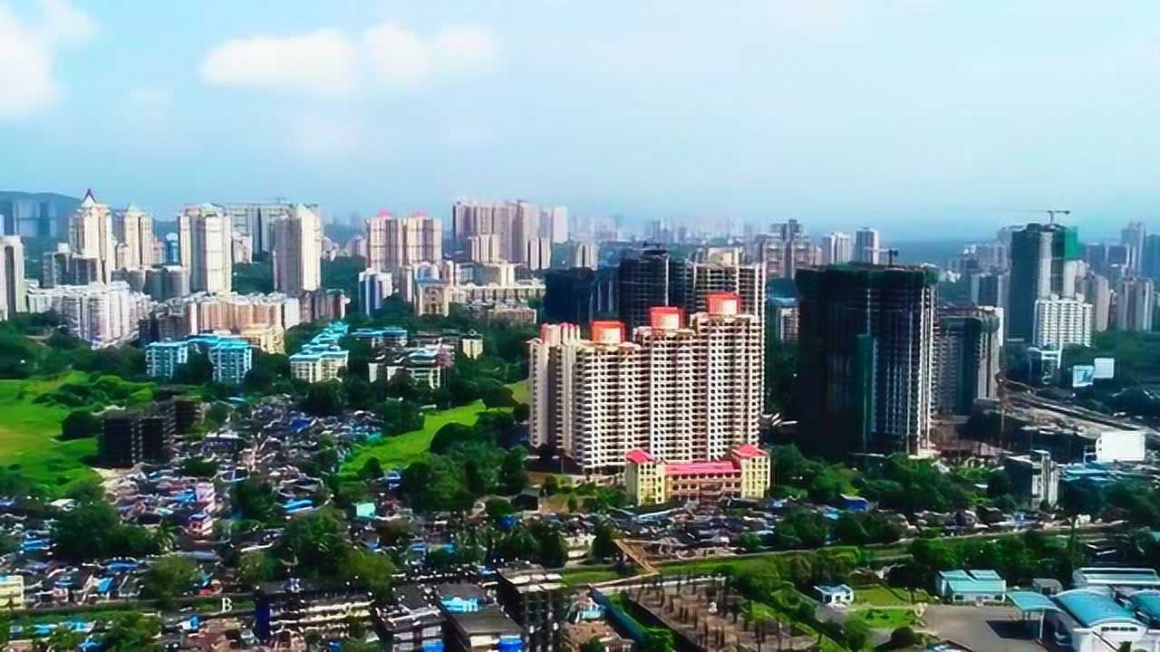 航拍孟买,印度最富裕的城市,城市建设一览