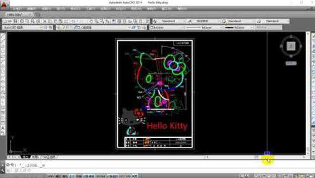 用CAD画Hello kitty尺寸图,解锁CAD小技巧,小白也能学哦