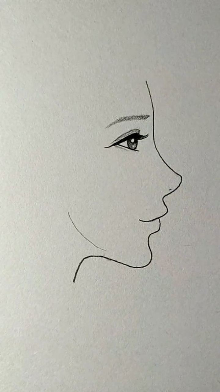 美丽的少女侧脸画法